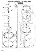 AGITATOR, BASKET AND TUB PARTS Diagram and Parts List for BYCWD6274W4  Crosley Washer Dryer Combo