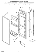 REFRIGERATOR DOOR PARTS Diagram and Parts List for KSRD22FKBL15  KitchenAid Refrigerator