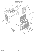 CABINET Diagram and Parts List for ACQ052XH0  Whirlpool Air Conditioner
