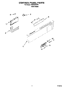 CONTROL PANEL PARTS Diagram and Parts List for KUDU02VSPA1  KitchenAid Dishwasher