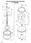AGITATOR, BASKET AND TUB PARTS Diagram and Parts List for 3RLSQ8533JQ6  Whirlpool Washer