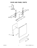 DOOR AND PANEL PARTS Diagram and Parts List for IUD6100BB0  Whirlpool Dishwasher