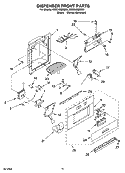 DISPENSER AND FRONT PARTS Diagram and Parts List for KSSO48QMX02  KitchenAid Refrigerator