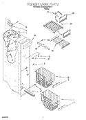 FREEZER LINER Diagram and Parts List for 3XARG498WP01  Whirlpool Refrigerator
