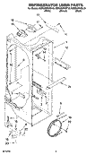REFRIGERATOR LINER PARTS Diagram and Parts List for KSRG22FKBT18  KitchenAid Refrigerator
