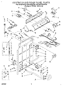 CONTROLS AND REAR PANEL Diagram and Parts List for 3XLA87W92AQ0  Whirlpool Washer