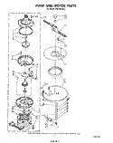 PUMP AND MOTOR Diagram and Parts List for DU4500XR2  Whirlpool Dishwasher