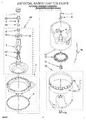 AGITATOR, BASKET AND TUB Diagram and Parts List for LSC8244BQ1  Whirlpool Washer