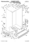 CABINET PARTS Diagram and Parts List for KSSO42QMB02  KitchenAid Refrigerator