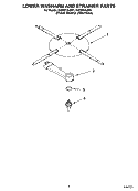 LOWER WASHARM AND STRAINER PARTS Diagram and Parts List for KUDS01DJSP1  KitchenAid Dishwasher