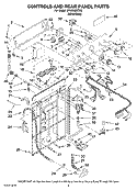 CONTROLS AND REAR PANEL PARTS Diagram and Parts List for MTW5900TW0  Whirlpool Washer