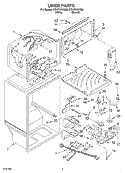 LINER Diagram and Parts List for ET9FTKXKT00  Whirlpool Refrigerator