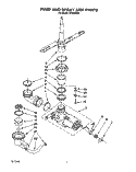 PUMP AND SPRAYARM Diagram and Parts List for WU5650X2  Roper Dishwasher