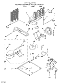 UNIT Diagram and Parts List for ET18CMXJW01  Whirlpool Refrigerator