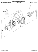 ATTACHMENT PARTS Diagram and Parts List for KGMA-1  KitchenAid Mixer
