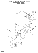 BROILER & OVEN BURNER Diagram and Parts List for FGS387YW3  Roper Range