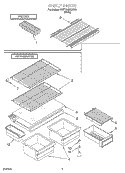 SHELF Diagram and Parts List for 8VET18GKGW01  Whirlpool Refrigerator