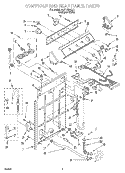CONTROLS AND REAR PANEL Diagram and Parts List for 6LSR7244EQ1  Whirlpool Washer