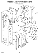 FREEZER LINER AND AIR FLOW PARTS Diagram and Parts List for KSSP48QMS02  KitchenAid Refrigerator