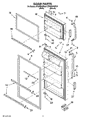 DOOR PARTS Diagram and Parts List for ET6WSKXSQ01  Whirlpool Refrigerator