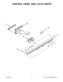 CONTROL PANEL AND LATCH PARTS Diagram and Parts List for KUDS35FBWH1  KitchenAid Dishwasher