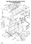 CONTROLS AND REAR PANEL Diagram and Parts List for LSB6300LW0  Whirlpool Washer