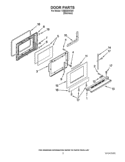DOOR PARTS Diagram and Parts List for YISE630WS01  Whirlpool Range