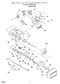 MOTOR AND ICE CONTAINER Diagram and Parts List for GD25DCXHS01  Whirlpool Refrigerator