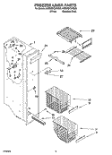 FREEZER LINER PARTS Diagram and Parts List for 6GD25DCXHS05  Whirlpool Refrigerator