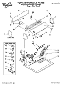 TOP AND CONSOLE PARTS Diagram and Parts List for LGR4634JQ3  Whirlpool Dryer