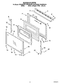 DOOR Diagram and Parts List for SF356BEKQ0  Whirlpool Range