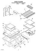 SHELF Diagram and Parts List for KTRP19KKWH00  KitchenAid Refrigerator