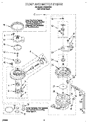 PUMP AND MOTOR Diagram and Parts List for DU8500XB0  Whirlpool Dishwasher