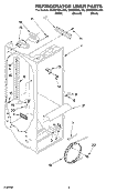 REFRIGERATOR LINER Diagram and Parts List for GD2SHGXLQ00  Whirlpool Refrigerator