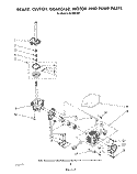 BRAKE, CLUTCH, GEARCASE, MOTOR AND PUMP Diagram and Parts List for LA5400XSW1  Whirlpool Washer