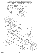 MOTOR AND ICE CONTAINER Diagram and Parts List for KSRB27FHBL01  KitchenAid Refrigerator