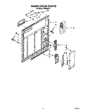 INNER DOOR Diagram and Parts List for WU4300Y3  Roper Dishwasher