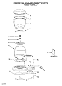 PEDESTAL JAR ASSEMBLY PARTS Diagram and Parts List for 5KCG100EOB0  KitchenAid Coffee Grinder