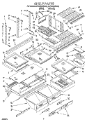 SHELF, LIT/OPTIONAL Diagram and Parts List for 3ET22DKXBN02  Whirlpool Refrigerator