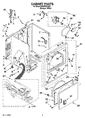 CABINET PARTS Diagram and Parts List for WGD5321SQ0  Whirlpool Dryer