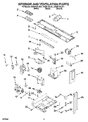 INTERIOR AND VENTILATION PARTS Diagram and Parts List for KHMS155LWH1  KitchenAid Microwave