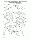 EVAPORATOR, ICE CUTTER GRID AND WATER PARTS Diagram and Parts List for GI15NDXTQ4  Whirlpool Ice Maker