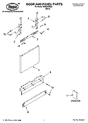 DOOR AND PANEL PARTS Diagram and Parts List for RUD8050RD0  Roper Dishwasher