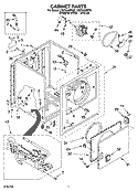 CABINET PARTS Diagram and Parts List for CGDX463RT0  Crosley Dryer