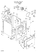 SECTION Diagram and Parts List for REX4625EW2  Roper Dryer
