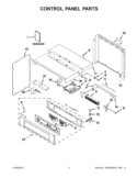 CONTROL PANEL PARTS Diagram and Parts List for KEMS379BBL00  KitchenAid Microwave Oven Combo