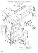 CONTROLS AND REAR PANEL Diagram and Parts List for RAB1121EW0  Roper Washer