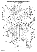 CONTROLS AND REAR PANEL PARTS Diagram and Parts List for 7MWT97770TW0  Whirlpool Washer