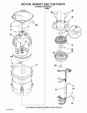 MOTOR, BASKET AND TUB PARTS Diagram and Parts List for WTW7340XW2  Whirlpool Washer