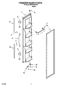 FREEZER DOOR PARTS Diagram and Parts List for 6ED2FHKXKQ05  Whirlpool Refrigerator